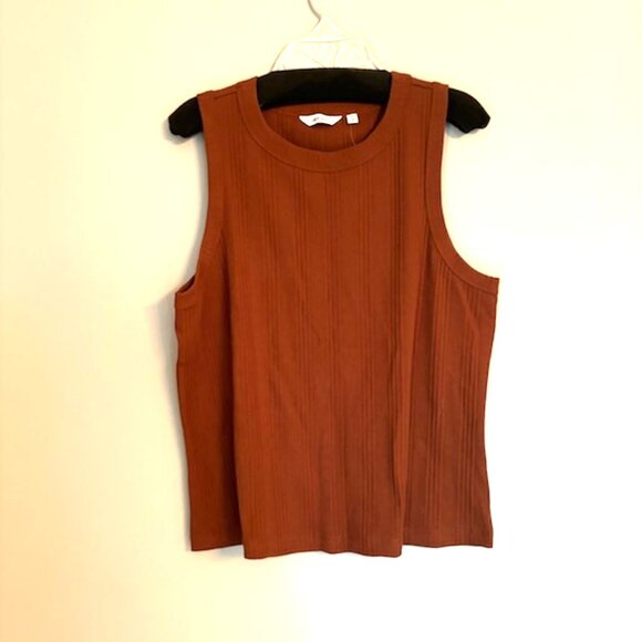 *New with tags* Reitmans Burnt Orange Ribbed Sleeveless Top High Neck XL - Picture 1 of 6